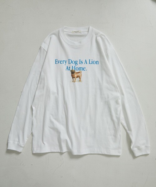 FREAK'S STORE(フリークスストア)の「DOG ARTロンT(Tシャツ/カットソー・レディース・ホワイト/チャコールグレー/ライトグレー/グレー/オフホワイト/ナチュラル・フリ-)」の14枚目の写真