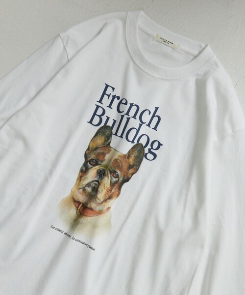 FREAK'S STORE(フリークスストア)の「DOG ARTロンT(Tシャツ/カットソー・レディース・ホワイト/チャコールグレー/ライトグレー/グレー/オフホワイト/ナチュラル・フリ-)」の8枚目の写真