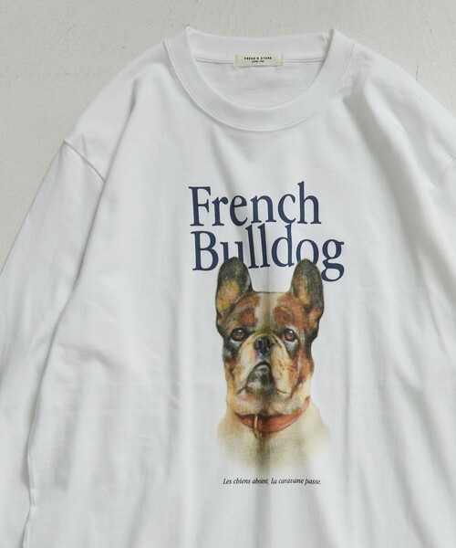 FREAK'S STORE(フリークスストア)の「DOG ARTロンT(Tシャツ/カットソー・レディース・ホワイト/チャコールグレー/ライトグレー/グレー/オフホワイト/ナチュラル・フリ-)」の12枚目の写真