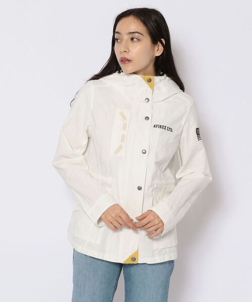 AVIREX（アヴィレックス）の「DECORATION CORD MOUNTAIN JACKET/ デコレーションコード マウンテンジャケット（マウンテンパーカー・レディース・ホワイト/オリーブ/ブラック系その他・SMALL/MEDIUM）」の6枚目の写真