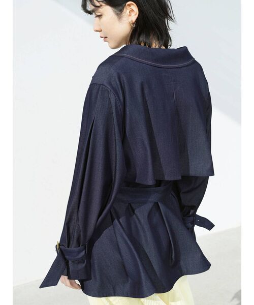 LAGUNAMOON（ラグナムーン）の「デニムライクミドルトレンチコート（トレンチコート・レディース・インディゴブルー・SMALL/MEDIUM）」の8枚目の写真