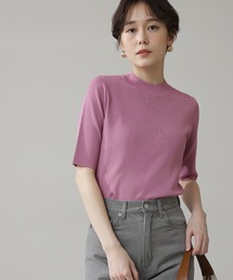 N.（N. Natural Beauty Basic） | ◆総針ボトルネック五分袖ニット(ニット/セーター)