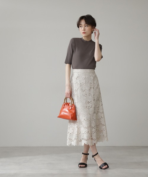 N.（N. Natural Beauty Basic）（エヌエヌナチュラルビューティーベーシック）の「◆総針ボトルネック五分袖ニット（ニット/セーター・レディース・ブラック/チャコールグレー/クリーム/ライトグリーン/ブルー/パープル・MEDIUM）」の19枚目の写真