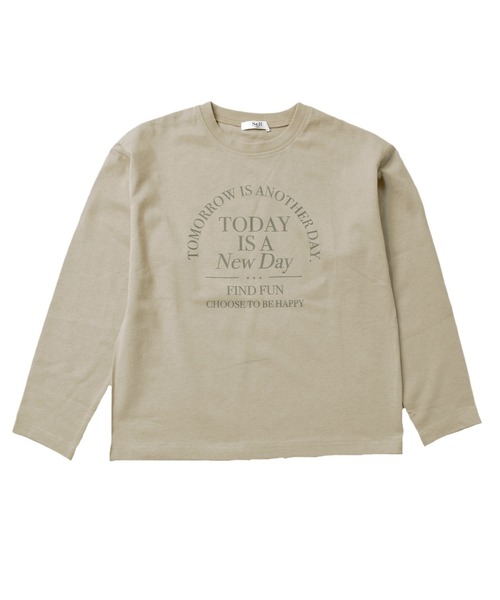 GLAZOS（グラソス）の「天竺・ドロップショルダープリント長袖Tシャツ（Tシャツ/カットソー・キッズ・グレー/モスグリーン/パープル/マスタード/エメラルド/ブルー/チャコールグレー/オフホワイト/オレンジ/ラベンダー/ライトグリーン/イエロー/ダークグレー/ブラック/ベージュ/ダークオレンジ/グリーン/ネイビー/ホワイト/ベージュ系その他・120cm/100cm/130cm/110cm/140cm）」の9枚目の写真