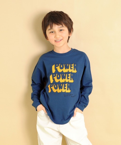 GLAZOS（グラソス）の「天竺・ドロップショルダープリント長袖Tシャツ（Tシャツ/カットソー・キッズ・グレー/モスグリーン/パープル/マスタード/エメラルド/ブルー/チャコールグレー/オフホワイト/オレンジ/ラベンダー/ライトグリーン/イエロー/ダークグレー/ブラック/ベージュ/ダークオレンジ/グリーン/ネイビー/ホワイト/ベージュ系その他・120cm/100cm/130cm/110cm/140cm）」の14枚目の写真