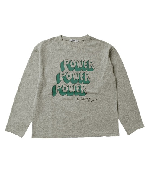 GLAZOS（グラソス）の「天竺・ドロップショルダープリント長袖Tシャツ（Tシャツ/カットソー・キッズ・グレー/モスグリーン/パープル/マスタード/エメラルド/ブルー/チャコールグレー/オフホワイト/オレンジ/ラベンダー/ライトグリーン/イエロー/ダークグレー/ブラック/ベージュ/ダークオレンジ/グリーン/ネイビー/ホワイト/ベージュ系その他・120cm/100cm/130cm/110cm/140cm）」の6枚目の写真