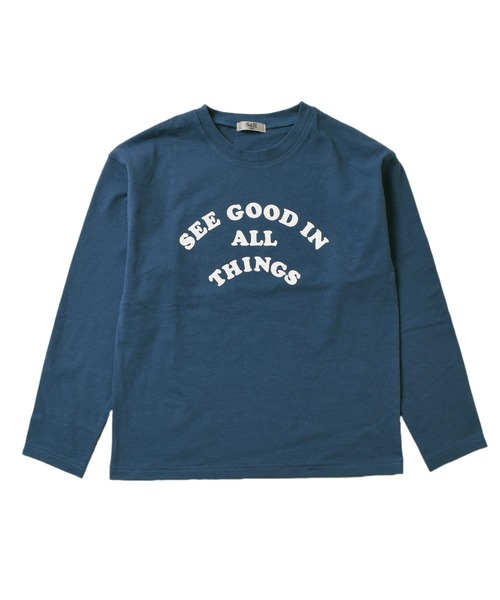 GLAZOS（グラソス）の「天竺・ドロップショルダープリント長袖Tシャツ（Tシャツ/カットソー・キッズ・グレー/モスグリーン/パープル/マスタード/エメラルド/ブルー/チャコールグレー/オフホワイト/オレンジ/ラベンダー/ライトグリーン/イエロー/ダークグレー/ブラック/ベージュ/ダークオレンジ/グリーン/ネイビー/ホワイト/ベージュ系その他・120cm/100cm/130cm/110cm/140cm）」の15枚目の写真