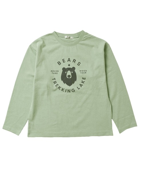 GLAZOS（グラソス）の「天竺・ドロップショルダープリント長袖Tシャツ（Tシャツ/カットソー・キッズ・グレー/モスグリーン/パープル/マスタード/エメラルド/ブルー/チャコールグレー/オフホワイト/オレンジ/ラベンダー/ライトグリーン/イエロー/ダークグレー/ブラック/ベージュ/ダークオレンジ/グリーン/ネイビー/ホワイト/ベージュ系その他・120cm/100cm/130cm/110cm/140cm）」の12枚目の写真