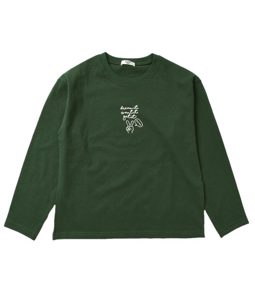 GLAZOS（グラソス）の「天竺・ドロップショルダープリント長袖Tシャツ（Tシャツ/カットソー・キッズ・グレー/モスグリーン/パープル/マスタード/エメラルド/ブルー/チャコールグレー/オフホワイト/オレンジ/ラベンダー/ライトグリーン/イエロー/ダークグレー/ブラック/ベージュ/ダークオレンジ/グリーン/ネイビー/ホワイト/ベージュ系その他・120cm/100cm/130cm/110cm/140cm）」の13枚目の写真