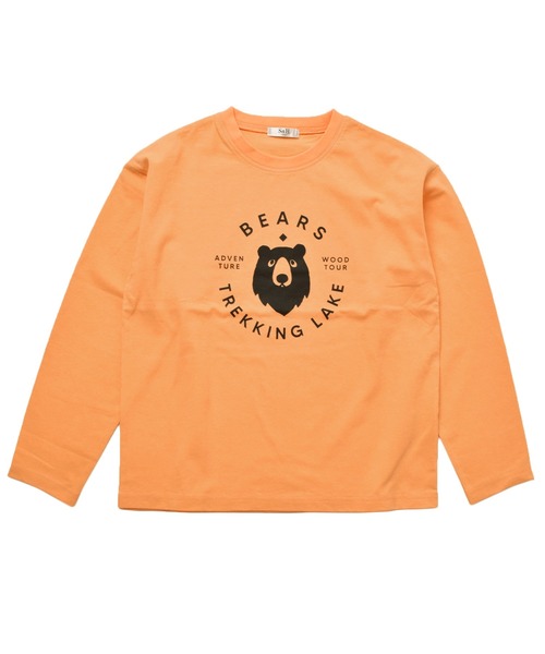 GLAZOS（グラソス）の「天竺・ドロップショルダープリント長袖Tシャツ（Tシャツ/カットソー・キッズ・グレー/モスグリーン/パープル/マスタード/エメラルド/ブルー/チャコールグレー/オフホワイト/オレンジ/ラベンダー/ライトグリーン/イエロー/ダークグレー/ブラック/ベージュ/ダークオレンジ/グリーン/ネイビー/ホワイト/ベージュ系その他・120cm/100cm/130cm/110cm/140cm）」の22枚目の写真