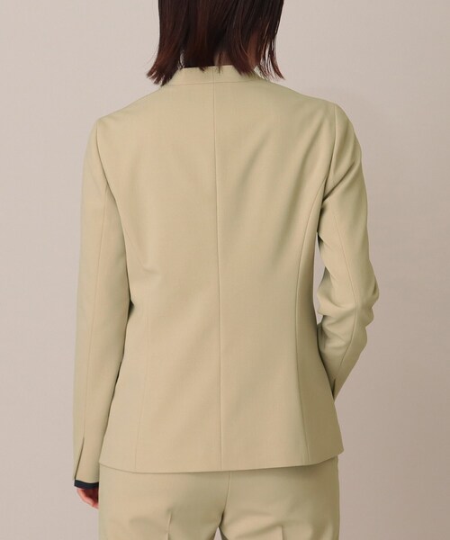 UNTITLED(アンタイトル)の「◆カロスウーステッド ノーカラージャケット【マシンウォッシャブル】(ノーカラージャケット・レディース・ブラック/ベージュ・03/04/44/02/42/01/00/48)」の6枚目の写真