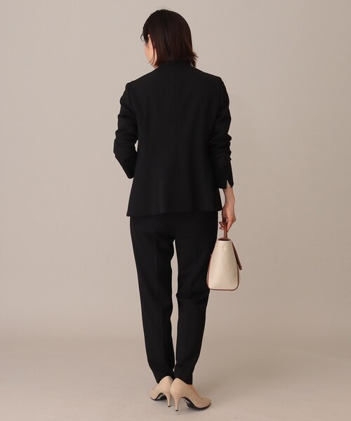 UNTITLED(アンタイトル)の「◆カロスウーステッド ノーカラージャケット【マシンウォッシャブル】(ノーカラージャケット・レディース・ブラック/ベージュ・03/04/44/02/42/01/00/48)」の20枚目の写真