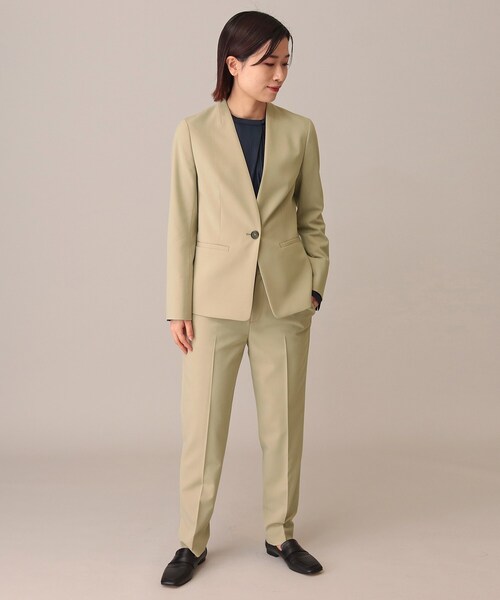 UNTITLED(アンタイトル)の「◆カロスウーステッド ノーカラージャケット【マシンウォッシャブル】(ノーカラージャケット・レディース・ブラック/ベージュ・03/04/44/02/42/01/00/48)」の22枚目の写真