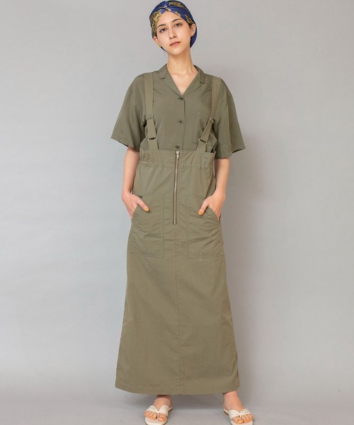 Johnbull（ジョンブル）の「サスペンダーワークスカート（スカート・レディース・ネイビー/オリーブ・SMALL/MEDIUM）」の5枚目の写真