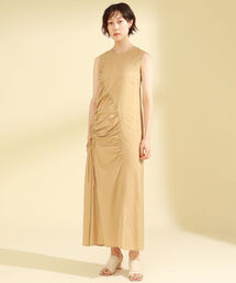 Ray BEAMS | Ray BEAMS / ストライプ アシメ ギャザー ワンピース(ワンピース)