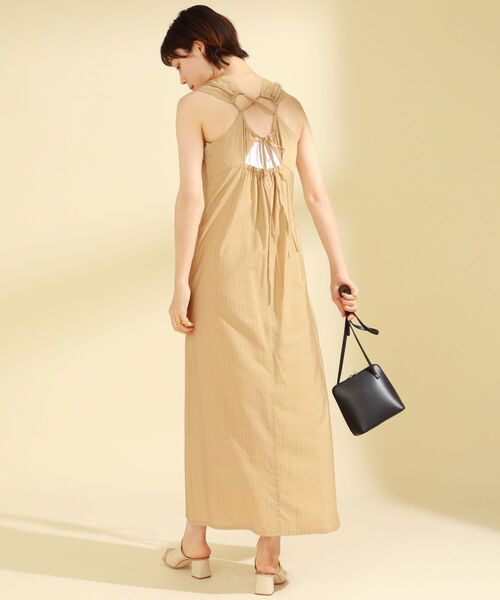 Ray BEAMS（レイビームス）の「Ray BEAMS / ストライプ アシメ ギャザー ワンピース（ワンピース・レディース・ベージュ/アイボリー・1/0）」の7枚目の写真