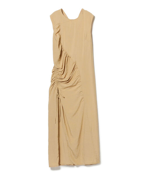 Ray BEAMS（レイビームス）の「Ray BEAMS / ストライプ アシメ ギャザー ワンピース（ワンピース・レディース・ベージュ/アイボリー・1/0）」の18枚目の写真