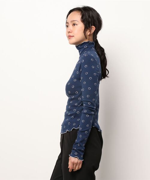 Bonjour Girl(ボンジュールガール)の「【minjiena/ミンジエナ】smile turtle neck shirts スマイルタートルネックシャツ(Tシャツ/カットソー・レディース・ホワイト/ネイビー/ピンク・FREE)」の10枚目の写真