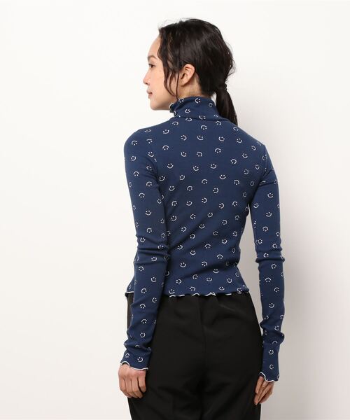 Bonjour Girl(ボンジュールガール)の「【minjiena/ミンジエナ】smile turtle neck shirts スマイルタートルネックシャツ(Tシャツ/カットソー・レディース・ホワイト/ネイビー/ピンク・FREE)」の13枚目の写真