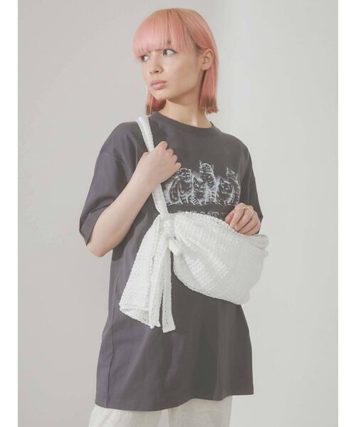 merry jenny（メリージェニー）の「candyメッシュショルダーbag（ショルダーバッグ・レディース・オフホワイト/アイボリー/ブラック・FREE）」の2枚目の写真