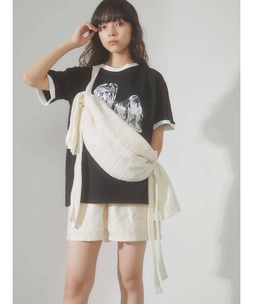 merry jenny（メリージェニー）の「candyメッシュショルダーbag（ショルダーバッグ・レディース・オフホワイト/アイボリー/ブラック・FREE）」の5枚目の写真