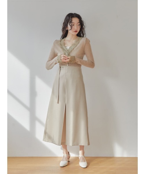 Ayla(アイラ)の「tuck design skirt(スカート・レディース・ブラック/ベージュ・FREE)」の4枚目の写真