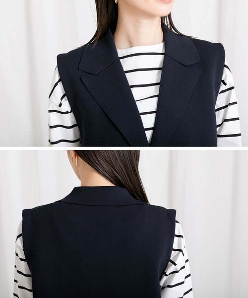 ベスト ジレ TORRAZZO DONNAチュール×シャギーニットベスト レディース zzy4524d0142_l_c103.jpg
