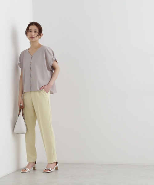 NATURAL BEAUTY BASIC（ナチュラルビューティーベーシック）の「ストレッチジョーゼットパンツ（その他パンツ・レディース・ブラック/オフホワイト/イエロー・SMALL/MEDIUM）」の15枚目の写真