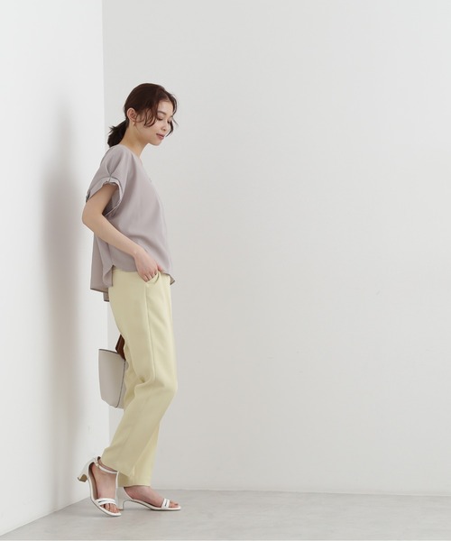 NATURAL BEAUTY BASIC（ナチュラルビューティーベーシック）の「ストレッチジョーゼットパンツ（その他パンツ・レディース・ブラック/オフホワイト/イエロー・SMALL/MEDIUM）」の13枚目の写真