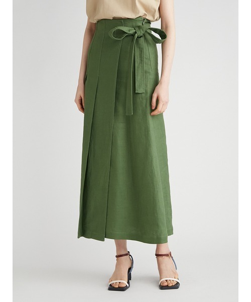 Mila Owen（ミラオーウェン）の「リネン100リーンシルエットラップ