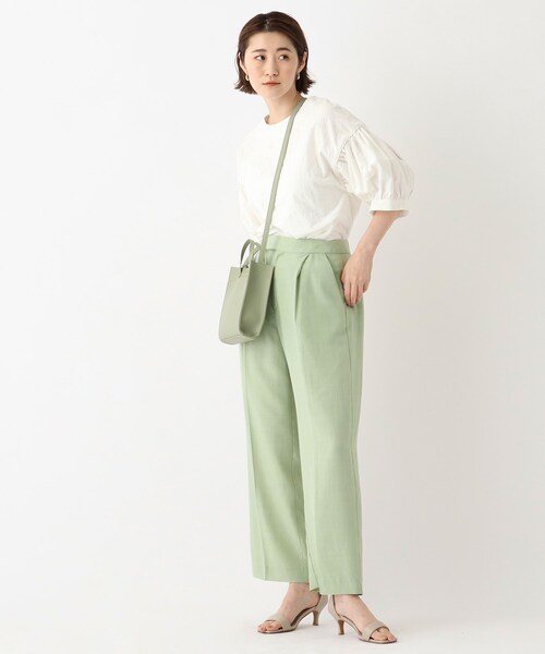 OPAQUE.CLIP（オペークドットクリップ）の「◆【DELEGANT/デレガント】ドレープツイル ワイドストレートパンツ（その他パンツ・レディース・ブラック/ライトグリーン/ブラウン系その他・36/38/40/42）」の11枚目の写真