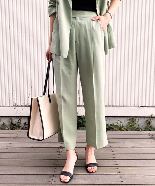 OPAQUE.CLIP（オペークドットクリップ）の「◆【DELEGANT/デレガント】ドレープツイル ワイドストレートパンツ（その他パンツ・レディース・ブラック/ライトグリーン/ブラウン系その他・36/38/40/42）」の17枚目の写真