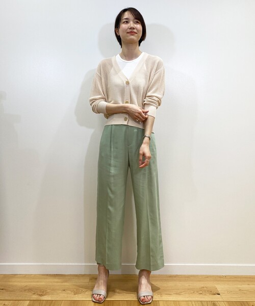 OPAQUE.CLIP（オペークドットクリップ）の「◆【DELEGANT/デレガント】ドレープツイル ワイドストレートパンツ（その他パンツ・レディース・ブラック/ライトグリーン/ブラウン系その他・36/38/40/42）」の18枚目の写真