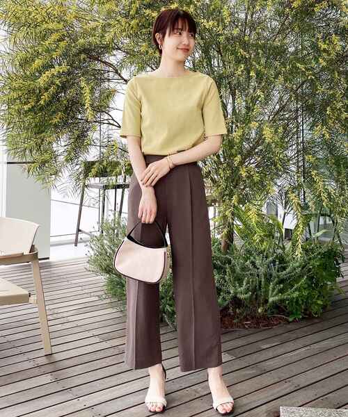 OPAQUE.CLIP（オペークドットクリップ）の「◆【DELEGANT/デレガント】ドレープツイル ワイドストレートパンツ（その他パンツ・レディース・ブラック/ライトグリーン/ブラウン系その他・36/38/40/42）」の19枚目の写真