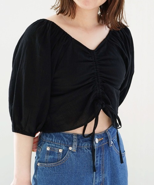 archives（アルシーヴ）の「フロントギャザーブラウス（シャツ/ブラウス・レディース・ブラック/オフホワイト/ピンク・MEDIUM）」の14枚目の写真