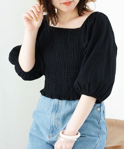 archives（アルシーヴ）の「フロントギャザーブラウス（シャツ/ブラウス・レディース・ブラック/オフホワイト/ピンク・MEDIUM）」の16枚目の写真