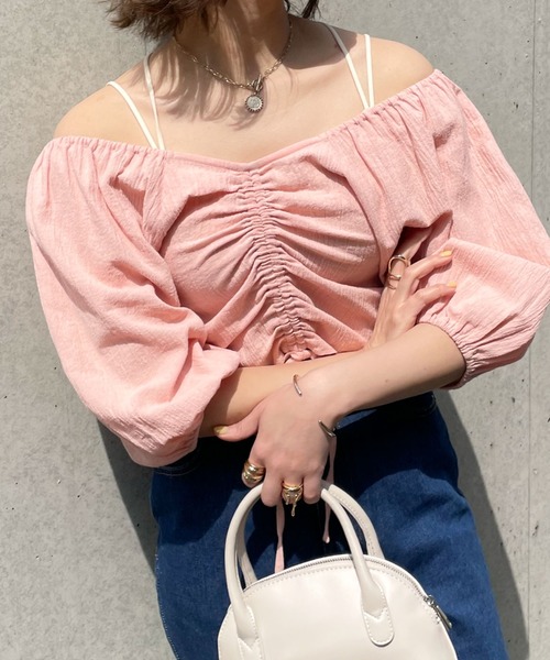 archives（アルシーヴ）の「フロントギャザーブラウス（シャツ/ブラウス・レディース・ブラック/オフホワイト/ピンク・MEDIUM）」の19枚目の写真