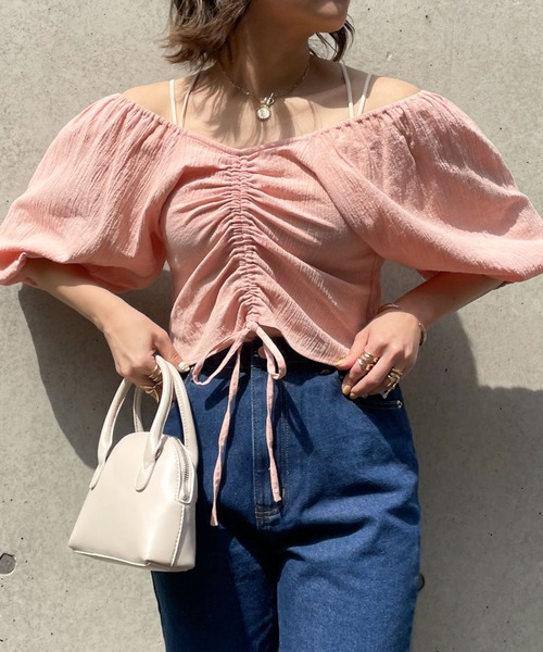 archives（アルシーヴ）の「フロントギャザーブラウス（シャツ/ブラウス・レディース・ブラック/オフホワイト/ピンク・MEDIUM）」の20枚目の写真