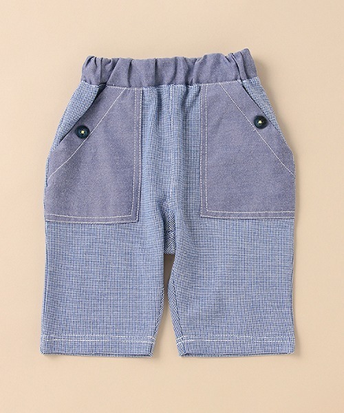 Love&Peace&Money(ラブアンドピースアンドマネー)の「ミニハニカム6分丈BOY’Sパンツ(その他パンツ・キッズ・ブルー/チャコール・80cm/90cm/100cm/110cm/120cm/130cm)」の1枚目の写真