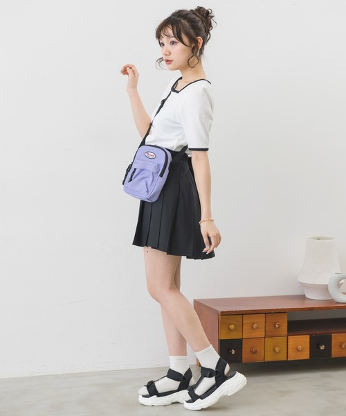 ems excite(エムズエキサイト)の「5分袖テレコカットソー(Tシャツ/カットソー・レディース・アイボリー/オフホワイト/ブラック系その他/ブラック・FREE)」の8枚目の写真