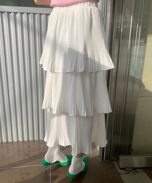 Birthday room(バースデイルーム)の「ティアードフリルスカート(スカート・レディース・ホワイト/ブラック・FREE)」の8枚目の写真