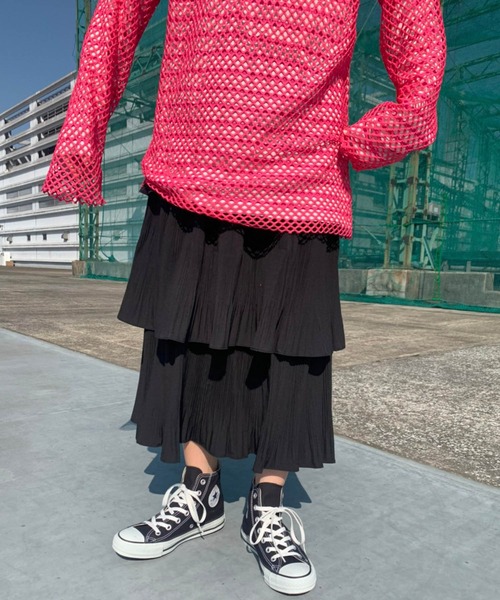 Birthday room(バースデイルーム)の「ティアードフリルスカート(スカート・レディース・ホワイト/ブラック・FREE)」の18枚目の写真