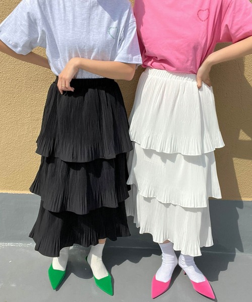 Birthday room(バースデイルーム)の「ティアードフリルスカート(スカート・レディース・ホワイト/ブラック・FREE)」の21枚目の写真
