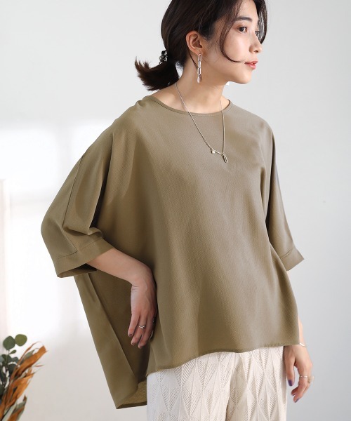 Bou Jeloud（ブージュルード）の「ドルマンリラックスチュニック（その他トップス・レディース・ブラック/オフホワイト/オレンジ/ミント/グレー系その他/パープル/イエロー/ブルー/ダークグリーン・FREE）」の4枚目の写真