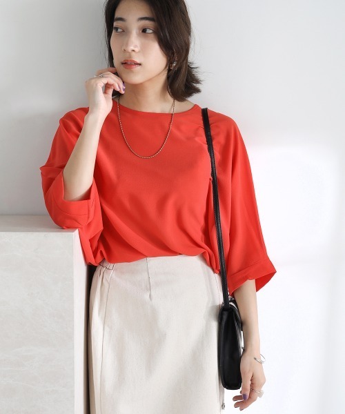 Bou Jeloud（ブージュルード）の「ドルマンリラックスチュニック（その他トップス・レディース・ブラック/オフホワイト/オレンジ/ミント/グレー系その他/パープル/イエロー/ブルー/ダークグリーン・FREE）」の9枚目の写真