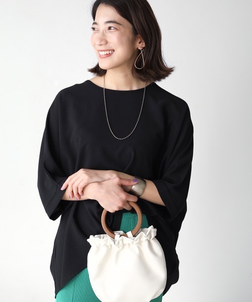 Bou Jeloud（ブージュルード）の「ドルマンリラックスチュニック（その他トップス・レディース・ブラック/オフホワイト/オレンジ/ミント/グレー系その他/パープル/イエロー/ブルー/ダークグリーン・FREE）」の3枚目の写真