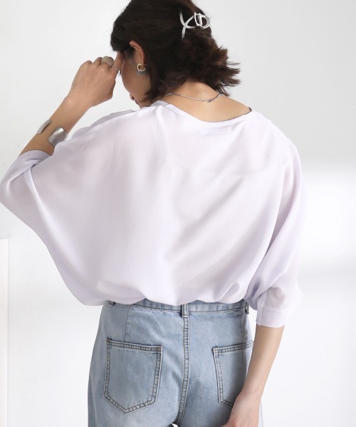 Bou Jeloud（ブージュルード）の「ドルマンリラックスチュニック（その他トップス・レディース・ブラック/オフホワイト/オレンジ/ミント/グレー系その他/パープル/イエロー/ブルー/ダークグリーン・FREE）」の10枚目の写真