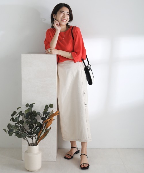 Bou Jeloud（ブージュルード）の「ドルマンリラックスチュニック（その他トップス・レディース・ブラック/オフホワイト/オレンジ/ミント/グレー系その他/パープル/イエロー/ブルー/ダークグリーン・FREE）」の21枚目の写真