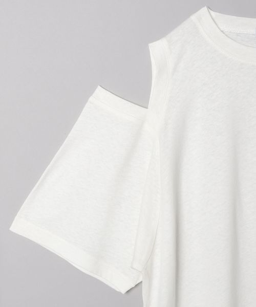 JEANASIS（ジーナシス）の「アシメショルダースリットTEE/285060（Tシャツ/カットソー・レディース・オフホワイト/ブラック/ピンク・FREE）」の6枚目の写真