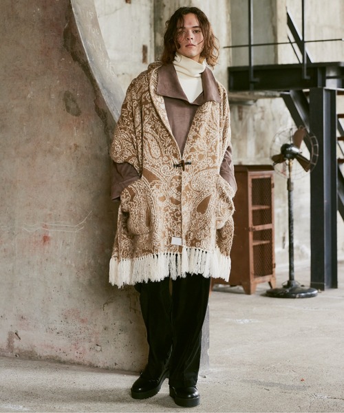 CASPER JOHN（キャスパージョン）の「Paisley cape/ペイズリーケープ（その他トップス・メンズ・ベージュ/ブラック・FREE）」の15枚目の写真